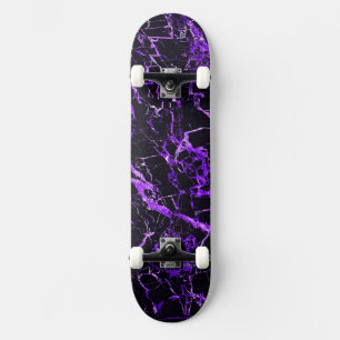 Skateboard Marbre pourpre et noir (camions et roues complets)