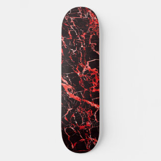 Skateboard Marbre rouge et noir,