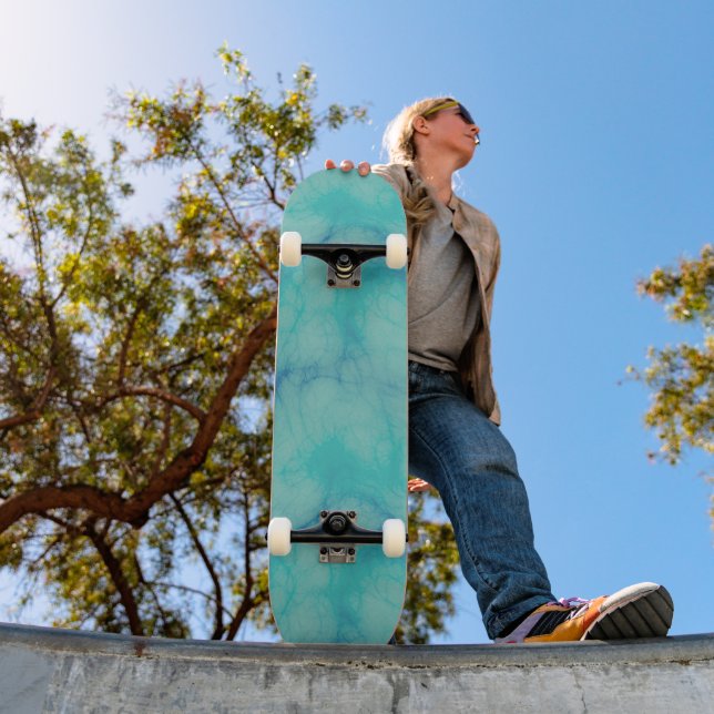 Skateboard Marbre turquoise (Extérieur 1)