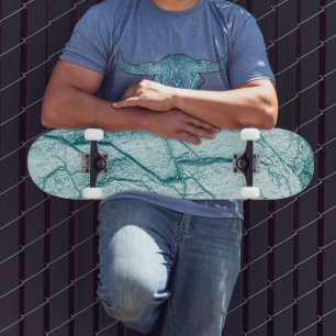 Skateboard Marbre turquoise foncé