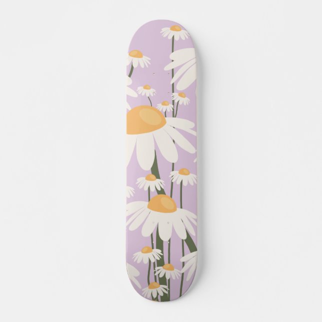 Skateboard Marché aux fleurs Amsterdam Abstrait Retro Daisies (Devant)