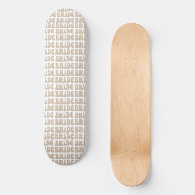 Skateboard Mariage Rétro Moderne Enterrement de Vie de Jeune  (Recto)