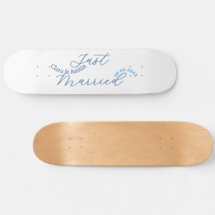Skateboard Mariés design nom couple date année simulation de