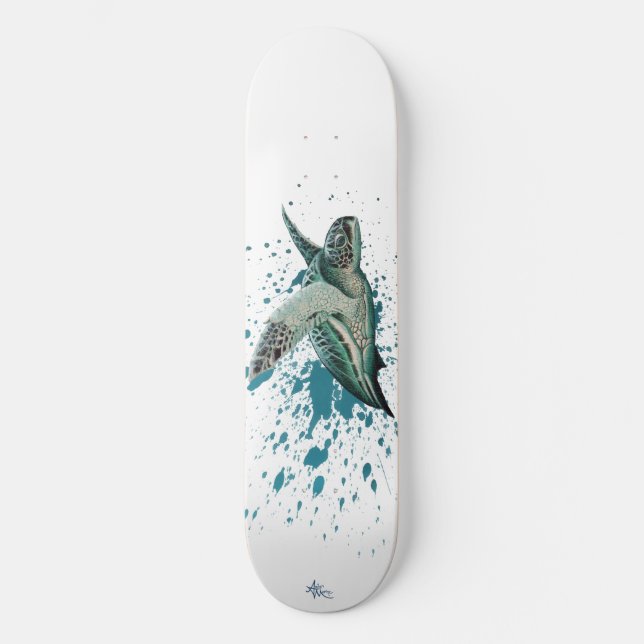 Skateboard Marine ambre de mer verte de ~ "éclairé par la (Recto)