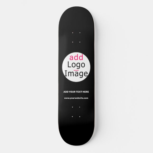 Skateboard Marque professionnelle personnalisable Noir (Recto)