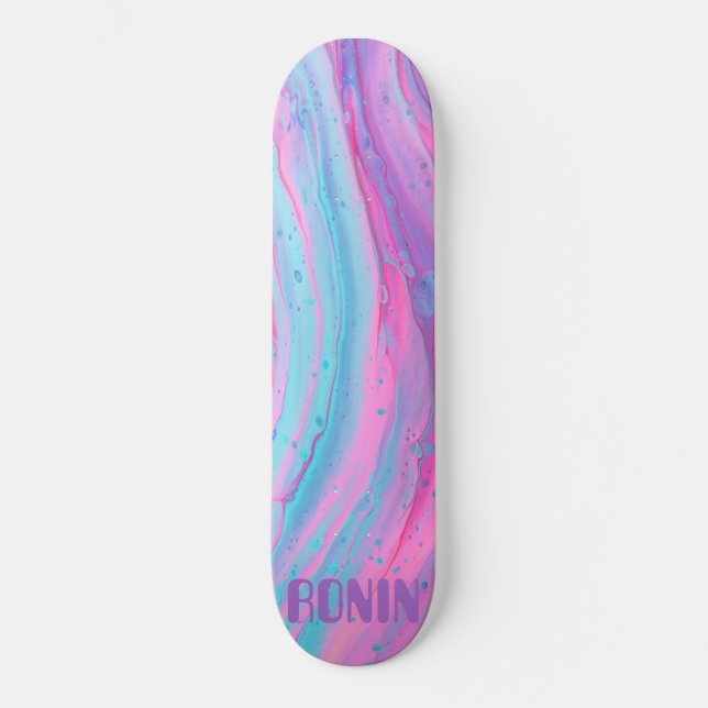 Skateboard MARQUE RONIN CALIFORNIA Rose lisse Whiteout (Recto)