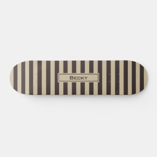 Skateboard Marron Café et Bandes de Sable et Nom