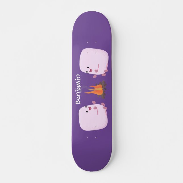 Skateboard Marshmallows mignons roses par dessin animé sur le (Devant)