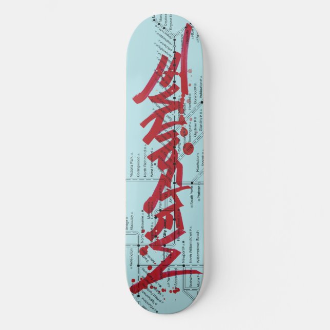 Skateboard Massacre de souterrain - carte de Melbourne (Recto)