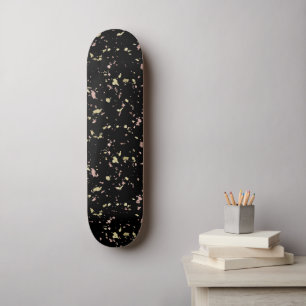 Skateboard Matte Gold et Rose Gold Flakes Noir