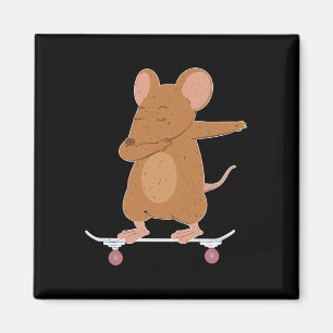Skateboard-Maus oder -Ratte auf Skateboard-Geschen Magnet