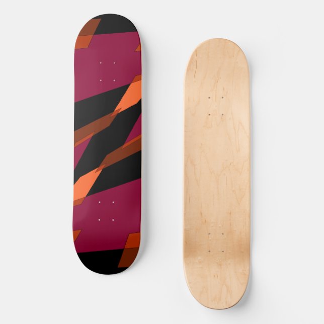 Skateboard Mazipoodles Abstraction Perspective Magenta Noir (Recto)