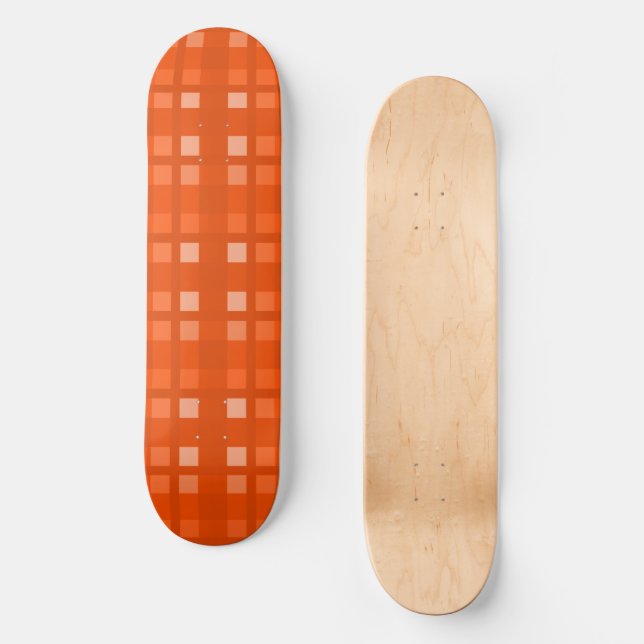Skateboard Mazipoodles Pixel Plaid New - Burning Orange (Recto)