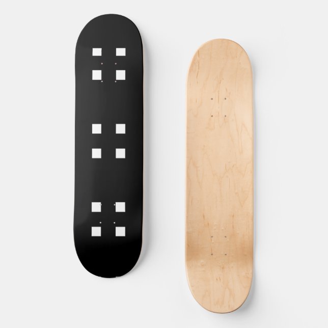 Skateboard Mazipoodles quatre Carrés - Noir Blanc (Recto)