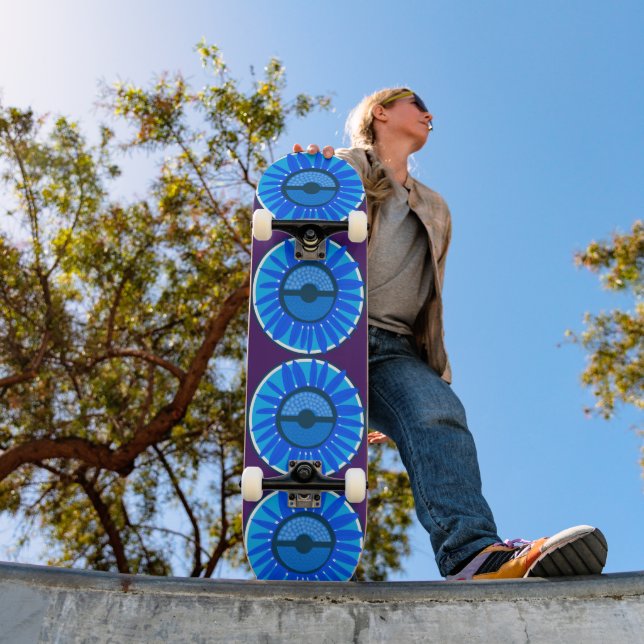 Skateboard Mazipoodles Sunflower Sunshine : Bleu 6 (Extérieur 1)