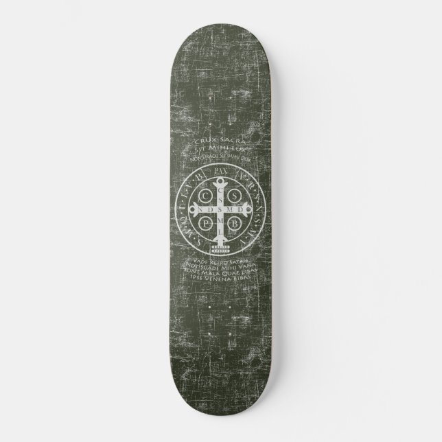 Skateboard Médaille Saint Benoît avec prière latine (Recto)