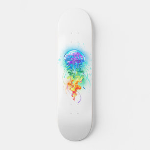Skateboard Méduse arc-en-ciel