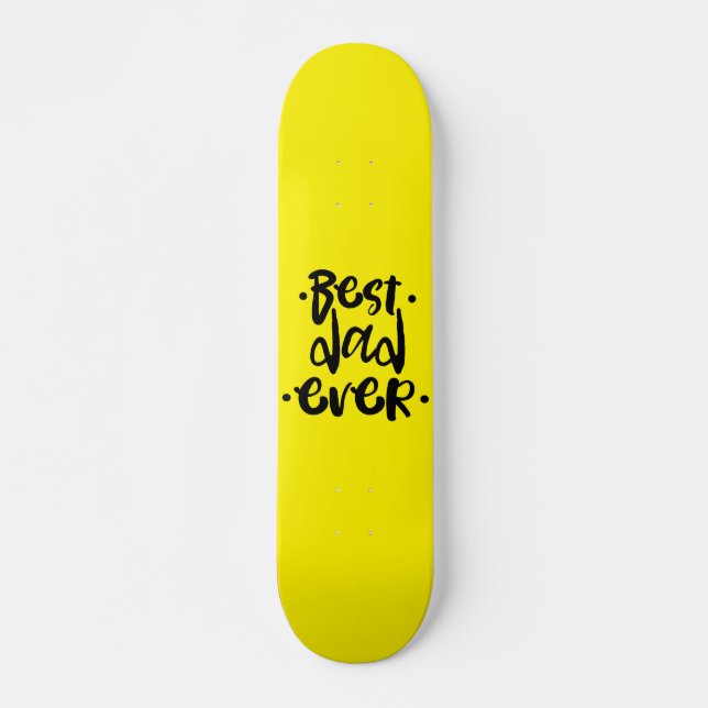 Skateboard Meilleur papa jamais Urbaine Rue Noire Typographie (Devant)
