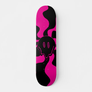 Skateboard Melt de sourire - Magenta et noir