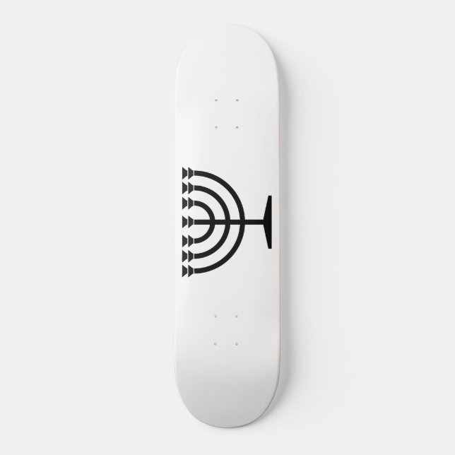 Skateboard Menorah juive (symbole du judaïsme) (Recto)