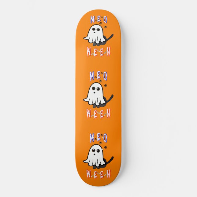 Skateboard Meoween Ghost Kitten 31 Chat USA Octobre Halloween (Recto)