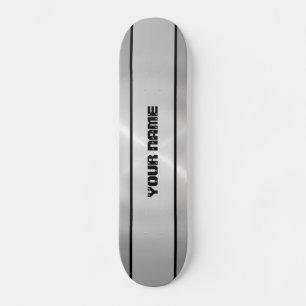 Skateboard Métal brillant argenté d'acier inoxydable