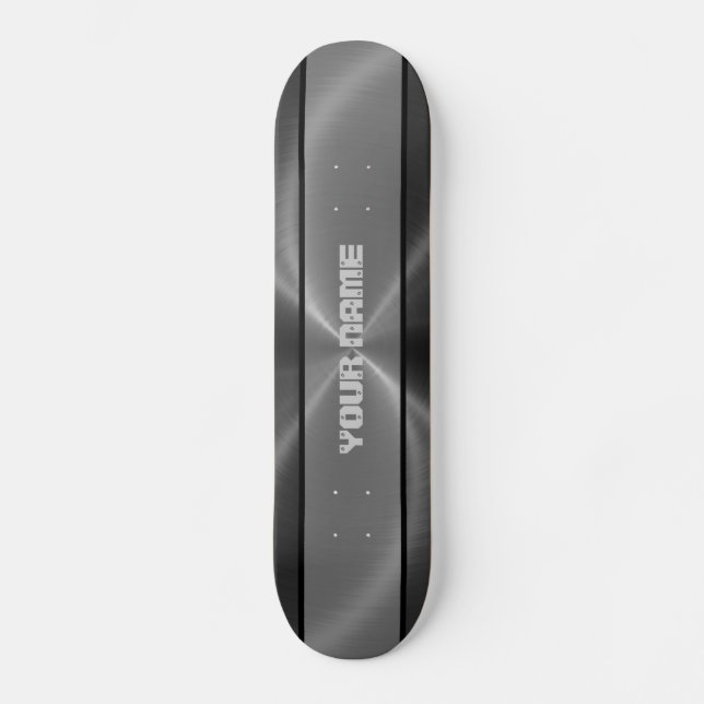Skateboard Métal brillant gris 2 d'acier inoxydable (Recto)
