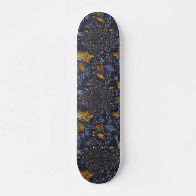 Skateboard Métal Moulé or et argent bleu (Devant)