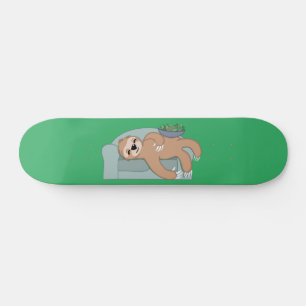 Skateboard Mignonne paresseuse à dormir dans une jungle trop
