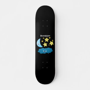 Skateboard Mignons étoiles chantant, lune et bande dessinée d