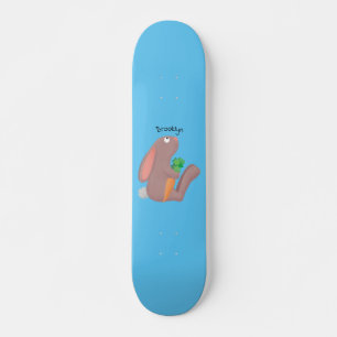 Skateboard Mignons lapin lapin lapin assis avec dessin de car