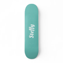 Skateboard mit aquamarinem und weißem personalisie