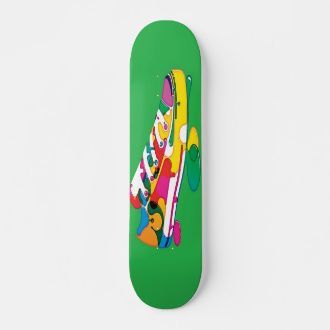 Skateboard mit bemalten Schuhen (Vorne)