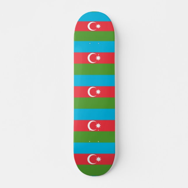 Skateboard mit der Flagge Aserbaidschans (Vorne)