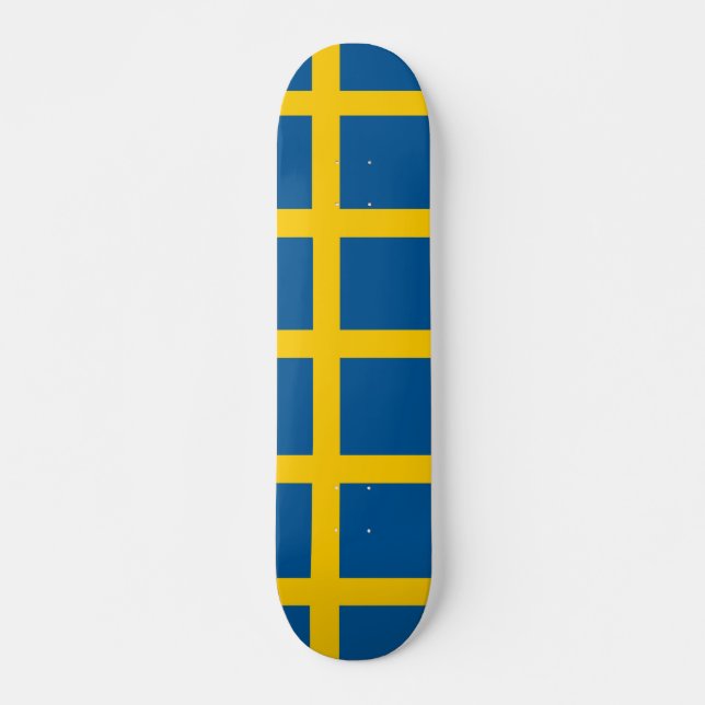 Skateboard mit der Flagge Schwedens (Vorne)