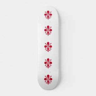 Skateboard mit der Flagge von Florenz, Italien