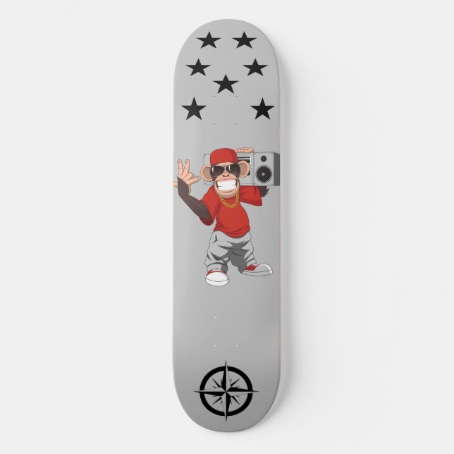 Skateboard Mit einem kreativen und schönen Affen (Vorderseite)