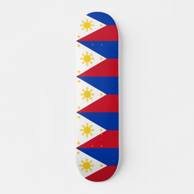 Skateboard mit Flagge der Philippinen (Vorne)