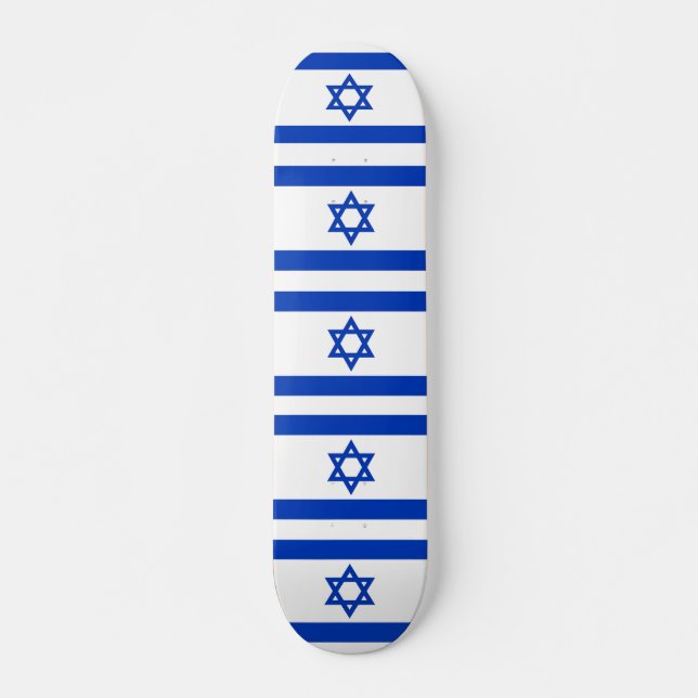 Skateboard mit Flagge Israels (Vorne)