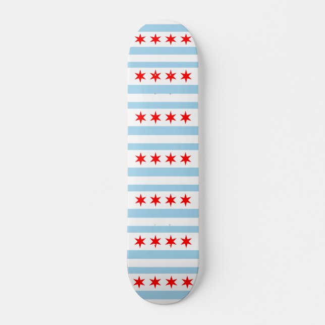 Skateboard mit Flagge von Chicago, Illinois (Vorne)