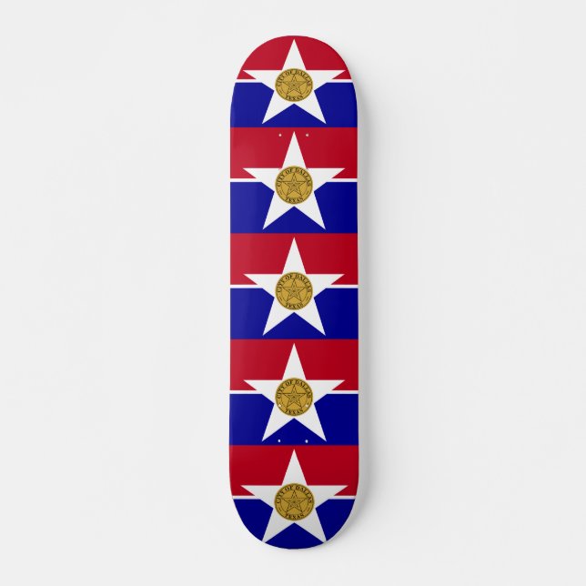 Skateboard mit Flagge von Dallas, USA (Vorne)