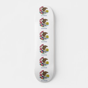 Skateboard mit Flagge von Illinois