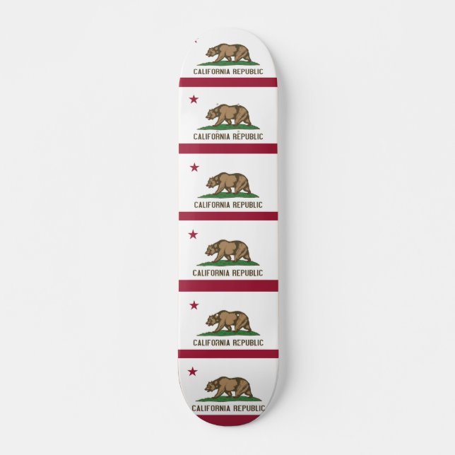 Skateboard mit Flagge von Kalifornien (Vorne)