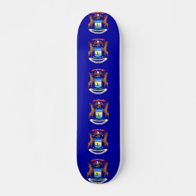 Skateboard mit Flagge von Michigan (Vorne)