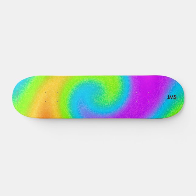 Skateboard mit Monogramm – Psychedelisch (Horizontal)