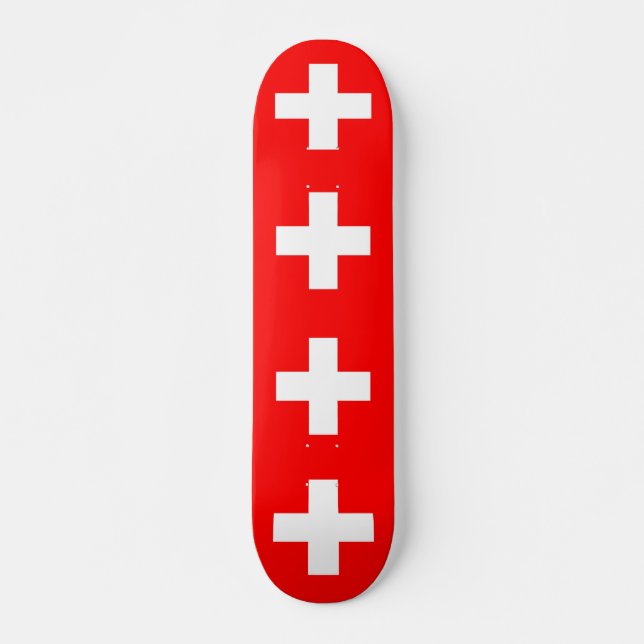 Skateboard mit Schweizer Flagge (Vorne)