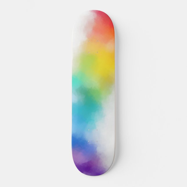 Skateboard Modèle blanc personnalisé bleu bleu rose bleu vert (Recto)