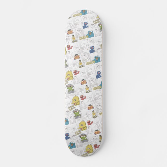 Skateboard Modèle de bande dessinée vintage de Sesame Street (Recto)