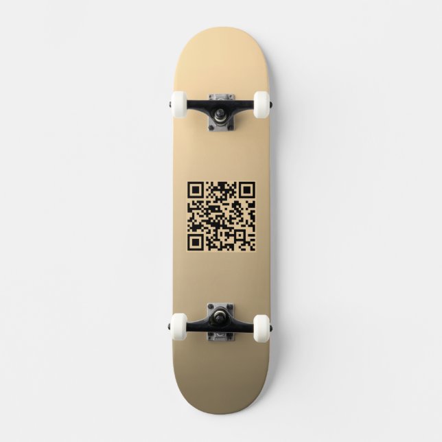 Skateboard Modèle de code QR immédiatement modifiable | Or Fa (Recto)