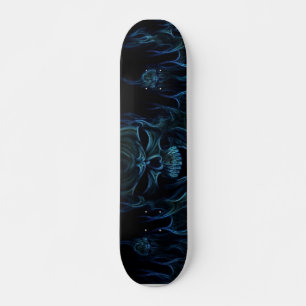 Skateboard Modèle de crâne à flamme bleue